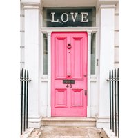 London Flower Photography Print, Love Pink Door in Chelsea, Fine Art Photography, Wall von LifechangeArtStudio