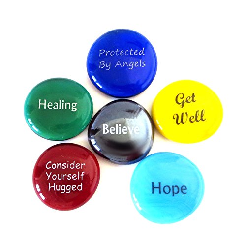 Get Well Glas Steine, 6 Nachrichten zu Bringen Komfort und Hope für Eine Schnelle Genesung. Verpackt in Einer Deluxe Geschenkbox. von Lifeforce Glas. von Lifeforce Glass, Inc.