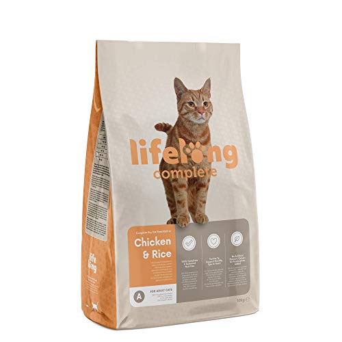 Amazon-Marke: Lifelong - Complete Komplett Trockenfutter für ausgewachsene Katzen, Huhn und Reis, 10kg, 1er-Pack Amazon-Marke: Lifelong - Complete Komplett Trockenfutter für ausgewachsene Katzen, Huhn und Reis, 10kg, 1er-Pack von Lifelong