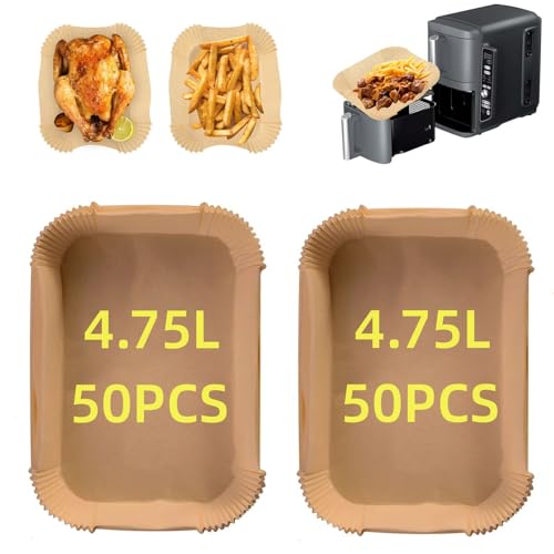 Lifemaison 100 Stück airfryer backpapier für Ninja Foodi Heißluft-Fritteuse,Air Fryer Zubehör für SL400EU/AF300EU/AF400EU,Tower T17088 & Andere 7.6 l bis 9.5 l Dual Zone Luftfritteuse von Lifemaison