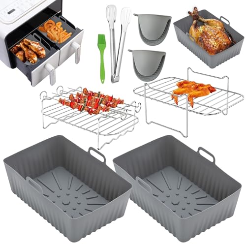 Lifemaison 8 Heißluftfritteuse Zubehör,Airfryer Zubehör für Ninja Foodi AF400EU AF300EU 7,6-9.5L SL400EU Und anderen Dual Zone Air Fryer,Ninja Dual Zone Heißluftfritteuse Zubehör,Air Fryer Accessories Lifemaison 8 Heißluftfritteuse Zubehör,Airfryer Zubehör für Ninja Foodi AF400EU AF300EU 7,6-9.5L SL400EU Und anderen Dual Zone Air Fryer,Ninja Dual Zone Heißluftfritteuse Zubehör,Air Fryer Accessories von Lifemaison
