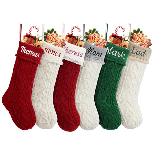 Lifemaison Weihnachtsstrumpf Personalisiert Nikolausstrumpf mit Benutzerdefinierte Namen 18” Großer gestrickter Weihnachtsstrumpf Christmas Stockings für Feiertags,Familienparty,Dekor,Geschenk,3 R Lifemaison Weihnachtsstrumpf Personalisiert Nikolausstrumpf mit Benutzerdefinierte Namen 18” Großer gestrickter Weihnachtsstrumpf Christmas Stockings für Feiertags,Familienparty,Dekor,Geschenk,3 R von Lifemaison