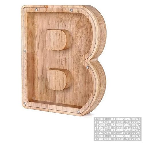 Spardose Holz Personalisierte Buchstaben Sparschwein-Kreative Alphabet Münze Sparen Spardose Benutzerdefinierte Holz Sparschwein für Kinder Gelddose Münze für Erwachsene Geburtstag und Weihnachten von Lifemaison