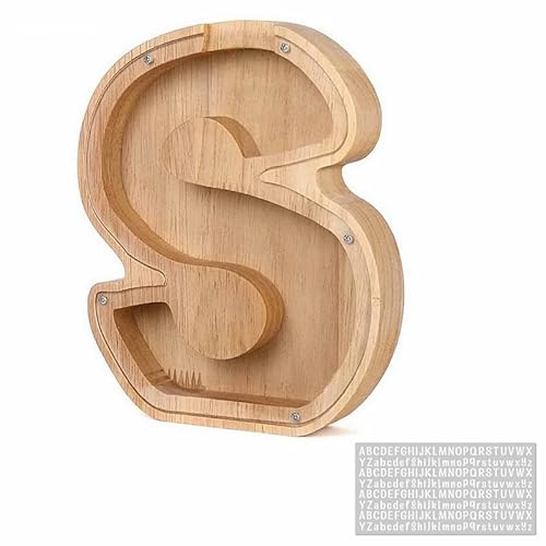 Spardose Holz Personalisierte Buchstaben Sparschwein-Kreative Alphabet Münze Sparen Spardose Benutzerdefinierte Holz Sparschwein für Kinder Gelddose Münze für Erwachsene Geburtstag und Weihnachten von Lifemaison