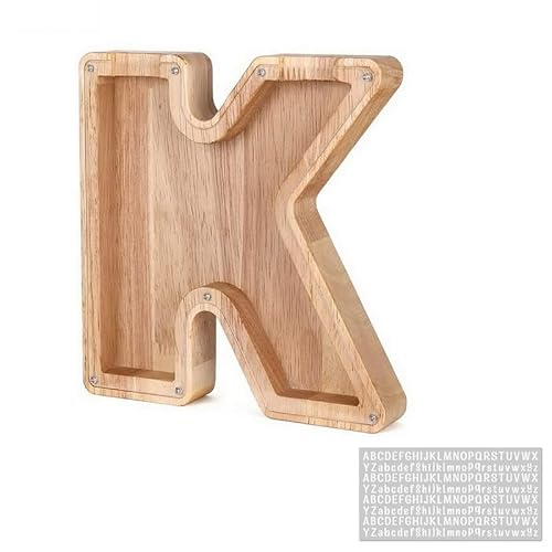 Spardose Holz Personalisierte Buchstaben Sparschwein-Kreative Alphabet Münze Sparen Spardose Benutzerdefinierte Holz Sparschwein für Kinder Gelddose Münze für Erwachsene Geburtstag und Weihnachten von Lifemaison