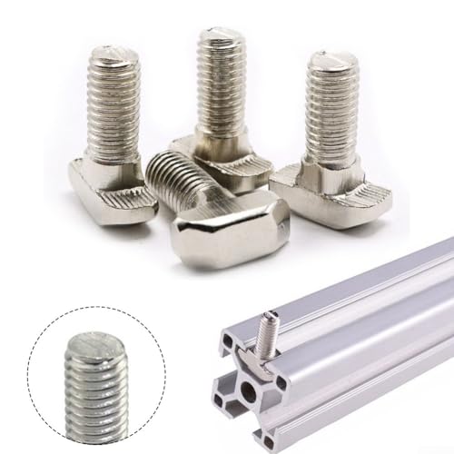 20 Stück Gewindebolzen für Aluminium für Profilnut 30 Typ und 40 Typ mit 8 mm Gewinde M6 M8 kompatibel für 3030 3060 6060 4040 4080 8080 Montage (40M8 x 16) von LifenaviStore