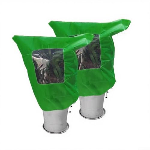 Atmungsaktive Pflanzenfrostschutzabdeckung mit klarem Fenster, wiederverwendbares Kordelzug-Design schützt Pflanzen vor Frost und kalten Wetterbedingungen (80 x 120 cm) von LifenaviStore