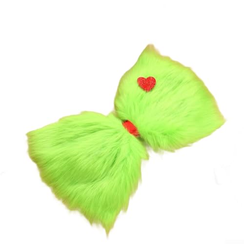 Große Weihnachtsbaum-Schleife mit Alligator-Clip-Befestigung, weiches Polyestergewebe mit festlichen Herz-Details, entworfen für Stall und Baum-Display von LifenaviStore