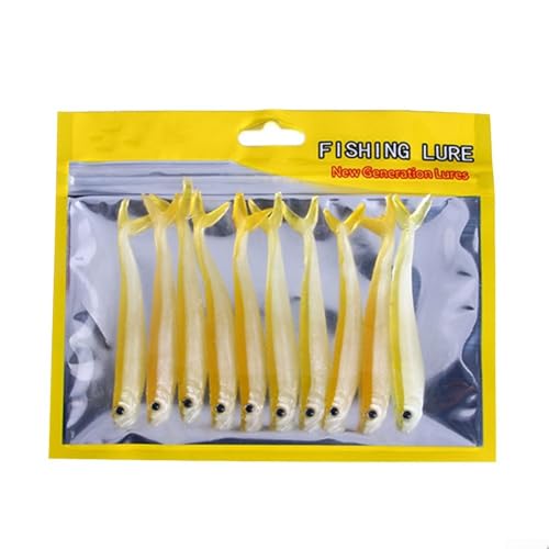 Hochleistungs-Angelköder-Set mit zehn weichen Ködern mit realistischen Eigenschaften (1# Farbe) von LifenaviStore