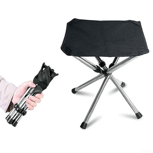 LifenaviStore Höhenverstellbarer tragbarer Hocker für Reisen, perfekt für Outdoor-Aktivitäten wie Camping, Angeln und Wandern von LifenaviStore