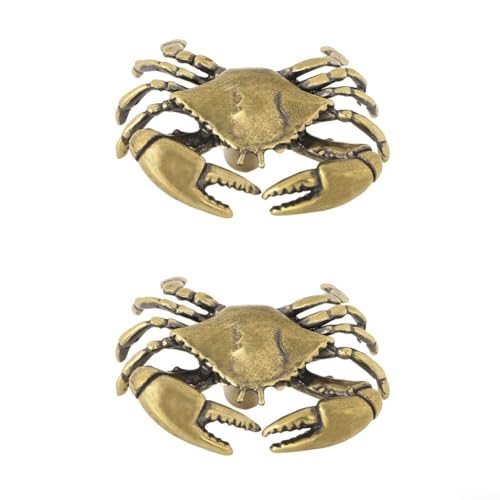 LifenaviStore Messing-Türgriffe im Krabben-Design, elegante Metallgriffe für Zuhause, Büro und Dekoration, 2 Stück (B) von LifenaviStore