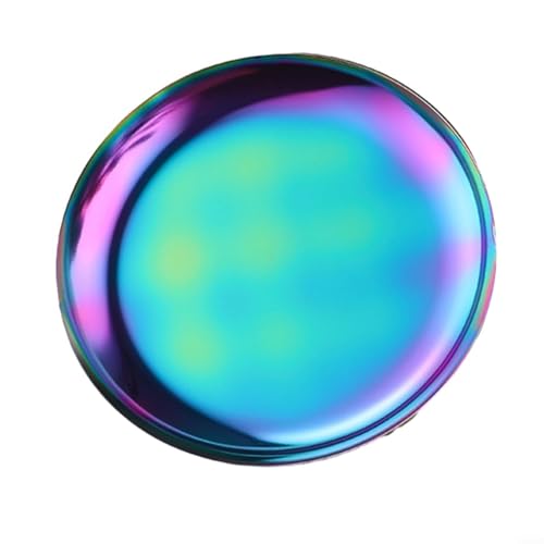 LifenaviStore Stilvolles, rundes Edelstahl-Tablett für Schmuck und Accessoires, perfekt für Schreibtisch oder Schminktisch (bunt) von LifenaviStore