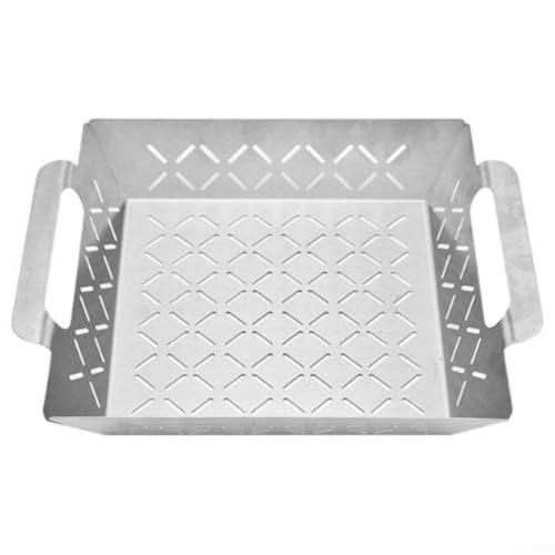 Multifunktionales Edelstahl-Tablett für Grill mit sicheren Griffen und effizientem Abtropfen (L) von LifenaviStore