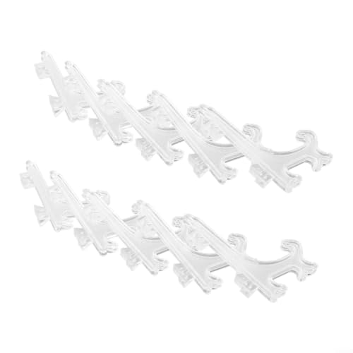 Platzsparende, transparente Tellerhalter, 10 Stück, verstellbare Staffeleien zum Präsentieren von Geschirrartikeln (transparent) von LifenaviStore
