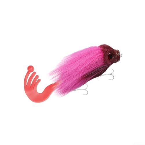 Rosewood Mini Mouse Swimbait Handmade for Musky Bass Hike Fishing with Solid Rig Sinking Bait and Natural Deer Hair Craft for Reduced Snags and Stability (Pink) von LifenaviStore