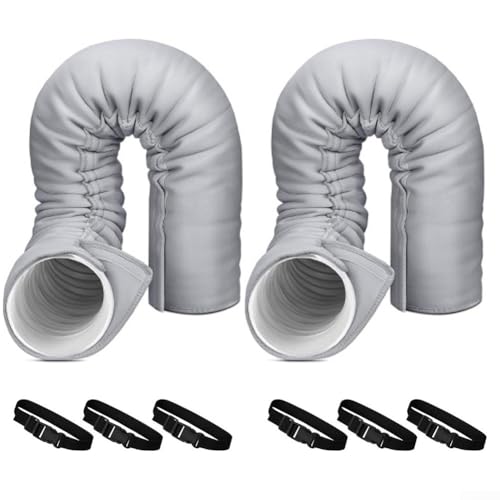 Schlauchabdeckung für tragbare AC-Einheiten, 152,4 cm, einfache Installation und Wartung (2 Stück grau) von LifenaviStore