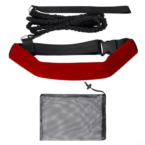 Schwimm-Trainingsgürtel mit Bungee-Haltegurt, ideal für Ganzkörpertraining und Sicherheit in Pools oder offenen Gewässern (rot) von LifenaviStore