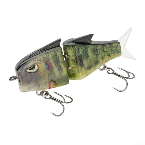Schwimmköder mit zwei Abschnitten für Barsch, Barsch, Hecht, bietet verbesserte Wasserbewegung für mehr Schläge (A) von LifenaviStore