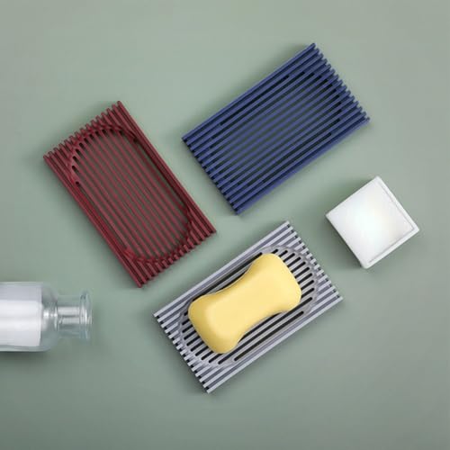 Set mit 3 Reise-Seifenbehältern mit abnehmbarem Design, perfekt für trockene und saubere Seife in Dusche oder Küche (rot) von LifenaviStore