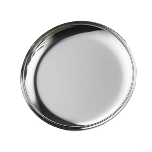 Stilvolles rundes Edelstahl-Tablett für Schmuck und Accessoires, perfekt für Schreibtisch oder Schminktisch (Silber) von LifenaviStore