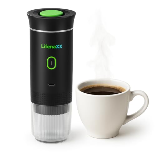 Lifenaxx Tragbare Kaffeemaschine mit Akku & USB-C LX-060 – Mobile Espressomaschine mit 20 Bar Druck für Kaffeepulver & Kapseln – Kompakte Kaffee Maschine für Reisen Camping Auto Büro Outdoor Lifenaxx Tragbare Kaffeemaschine mit Akku & USB-C LX-060 – Mobile Espressomaschine mit 20 Bar Druck für Kaffeepulver & Kapseln – Kompakte Kaffee Maschine für Reisen Camping Auto Büro Outdoor von Lifenaxx