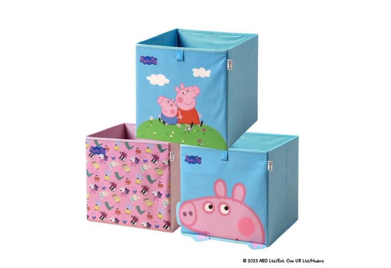 Lifeney Aufbewahrungsbox Peppa Wutz Aufbewahrungsboxen für Kinder 3er Set – 33 x 33 x 33 cm von Lifeney