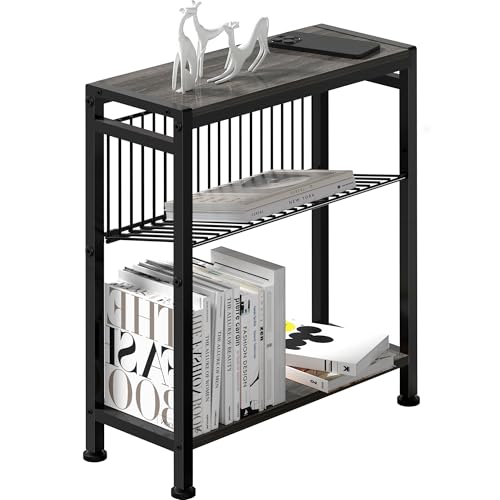 Beistelltisch schmal, Couchtisch klein mit 3 Ablagen, Zeitschriftenhalter, Sofa Beistelltisch für schmale Räume, Drahtgeflecht, Nachttisch klein, für Wohnzimmer, Schlafzimmer, Arbeitszimmer, Grau Beistelltisch schmal, Couchtisch klein mit 3 Ablagen, Zeitschriftenhalter, Sofa Beistelltisch für schmale Räume, Drahtgeflecht, Nachttisch klein, für Wohnzimmer, Schlafzimmer, Arbeitszimmer, Grau von Lifenite