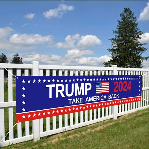 Lifesmells Donald Trump 2024 Flagge, großes Banner, Outdoor-Dekoration, amerikanisches Banner, Schild, Hofwerbung, Außen- und Innenbereich, Hängedekoration, 248 x 45 cm von Lifesmells