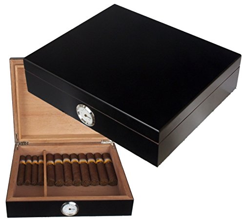 Lifestyle-Ambiente LA Black Edition Humidor Hygro 30 Inkl. Polymerbefeuchter inkl Tastingbogen von Lifestyle-Ambiente