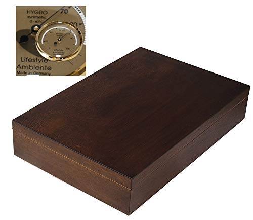 Lifestyle-Ambiente Antikeffekt Holz Humidor mit deutschem Profi-Haarhygrometer 40 Zigarren inkl Tastingbogen von Lifestyle-Ambiente