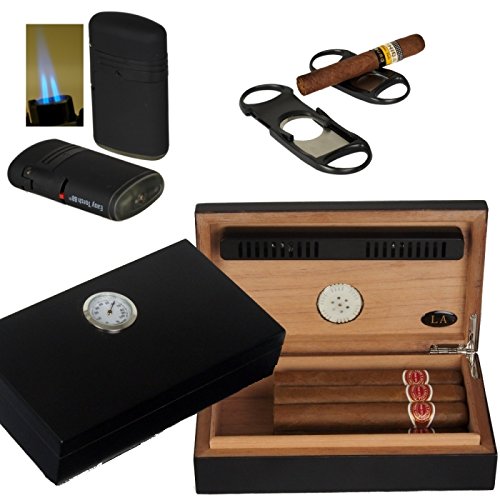 Lifestyle-Ambiente LA Humidor - Geschenkset Black Edition Polymerbefeuchter, Cutter, Feuerzeug Tastingbogen Lifestyle-Ambiente LA Humidor - Geschenkset Black Edition Polymerbefeuchter, Cutter, Feuerzeug Tastingbogen von Lifestyle-Ambiente