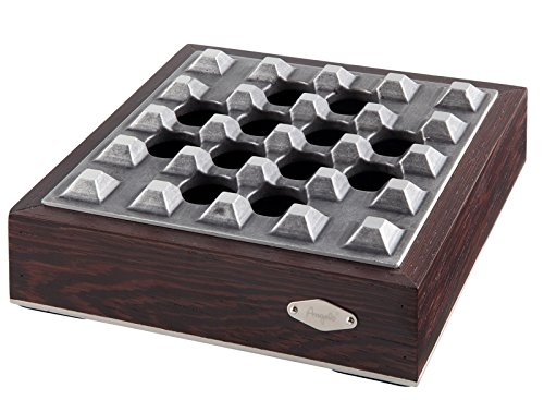 Lifestyle-Ambiente Zigarrenascher Metall, Braun/Chrom, 4er windgeschützt inkl Tastingbogen von Lifestyle-Ambiente