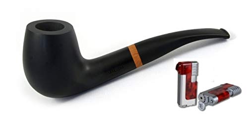 Lifestyle-Ambiente Vauen Pfeife Olaf glatt schwarz matt 1872 + Pfeifenfeuerzeug inkl Tastingbogen von Lifestyle-Ambiente
