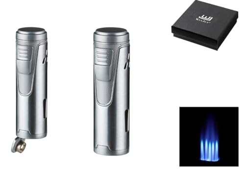 WinJet Zigarren Feuerzeug Silber 5fach Jetflamme-Bohrer von Lifestyle-Ambiente