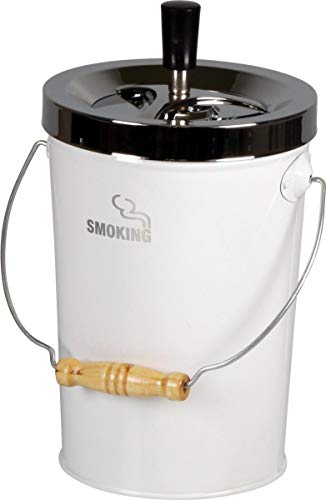 XXL Drehascher Aschenbecher Smoking weiß-chrom inkl. Lifestyle-Ambiente Tastingbogen von Lifestyle-Ambiente