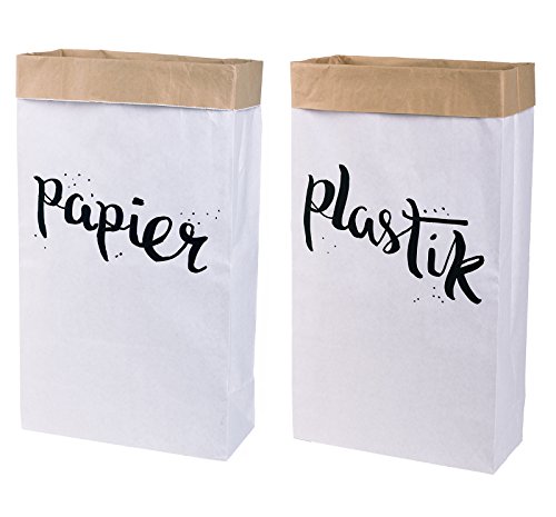 2er Pack Papiersack Paper Bag eckig aus Kraftpapier Mülleimer 'papier & plastik' 2er Pack Papiersack Paper Bag eckig aus Kraftpapier Mülleimer 'papier & plastik' von Lifestyle Lover
