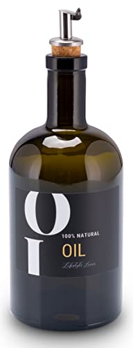 Lifestyle Lover Öl und Essig Set Apothekerflasche Glas antikgrün Olivenöl mit Ausgießer aus Edelstahl für Öl & Essig (Oil 500ml) von Lifestyle Lover