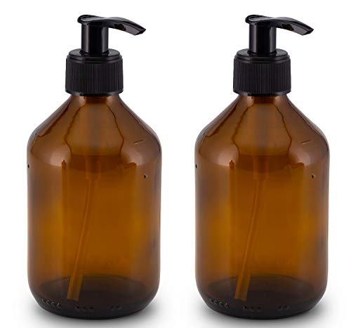 Lifestyle Lover Seifenspender aus Braunglas, Bernsteinfarben für Seife Spüli Shampoo Lotionen Braun Glas 2X 300ml von Lifestyle Lover