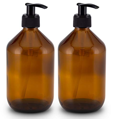 Lifestyle Lover Seifenspender aus Braunglas, Bernsteinfarben für Seife Spüli Shampoo Lotionen Braun Glas 2X 500ml von Lifestyle Lover