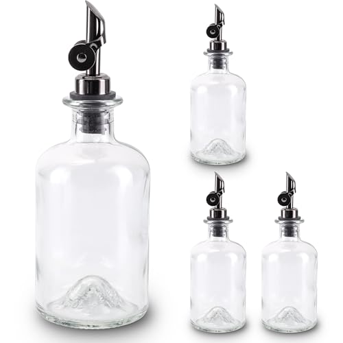 Lifestyle Lover Zuckerstreuer, Glas 350ml Flasche, Dosierer aus Edelstahl, ideal für weißer/brauner Zucker, Kakao (Blanko 4er) von Lifestyle Lover