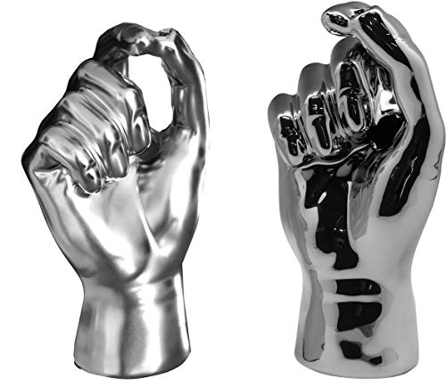 Lifestyle & More Moderne Vase Dekovase in Form Einer Hand aus Keramik Silber glänzend oder matt Höhe 20 cm Lifestyle & More Moderne Vase Dekovase in Form Einer Hand aus Keramik Silber glänzend oder matt Höhe 20 cm von Lifestyle & More