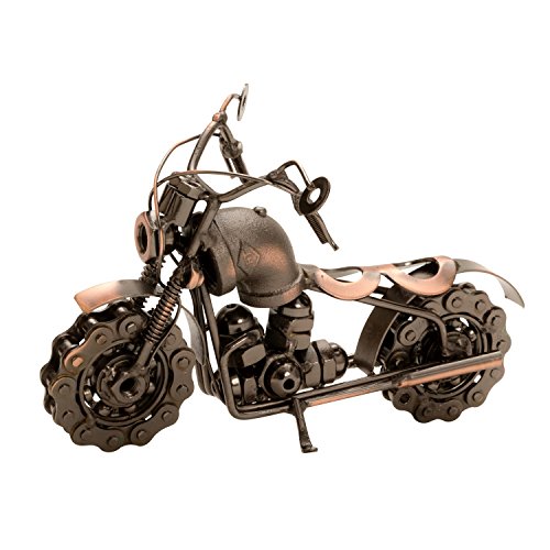 Lifestyle & More Skulptur Dekofigur Motorrad aus Metall kupferfarben Länge 22 cm Höhe 15 cm von Lifestyle & More