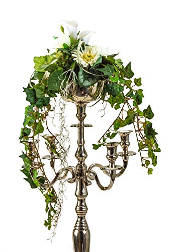 Lifestyle & More Blumenschale aus Metall Silber Durchmesser 16 cm für Kerzenleuchter Kerzenständer Wedding von Lifestyle & More