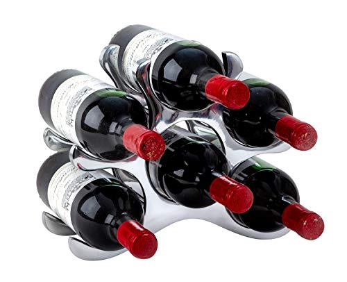 Modernes Weinregal Flaschenhalter zur Ablage von 6 Flaschen aus Metall Höhe 22 cm Breite 28 cm von Lifestyle & More