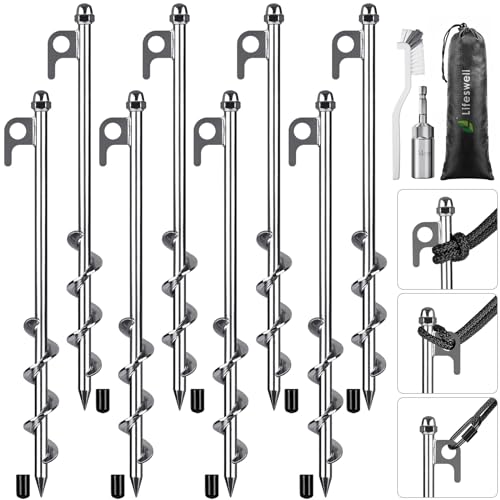 Lifeswell 8 Stück Zeltheringe Heringe Camping - Stark Zelt Heringe Schwere Erdanker Bodenanker Metall Bodenanker Trampolin für Camping Outdoor Wandern Trampoline Zelt Schuppen von Lifeswell
