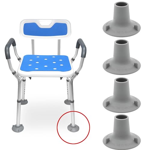 4X Großflächige Gummifüße Schutzkappen mit Saugnapf für Bad & Duschhocker - 28mm - von Lifeswonderful von Lifeswonderful