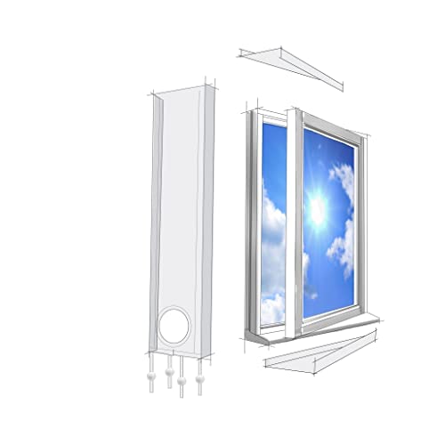 Lifetime Air Fensterabdichtung 320cm Für Mobile Klimageräte und Abluft-Wäschetrockner, Window Kit Universal passend für alle Schlauchgrößen, Wasserdicht, Winddicht von Lifetime Air