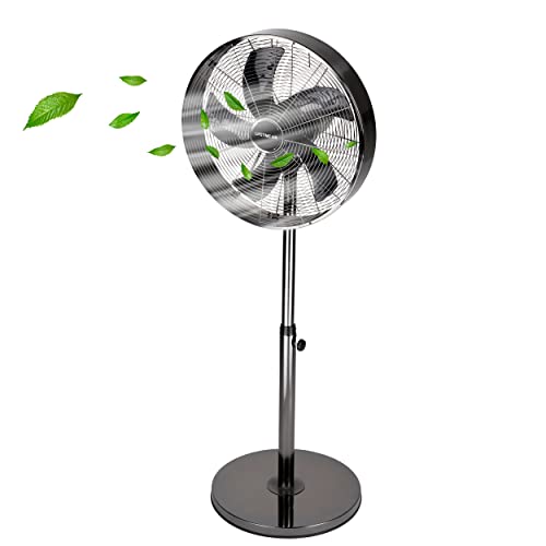 Lifetime Air Standventilator - 230V - Höhe 85-125 CM - 3 Geschwindigkeiten - Oszillationsfunktion - Neigbar - Silber von Lifetime Air