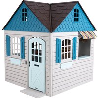 Kunststoff Kinder Spielhaus Flipper Lichtgrau/Blau 186x186x215 cm - Lifetime von Lifetime