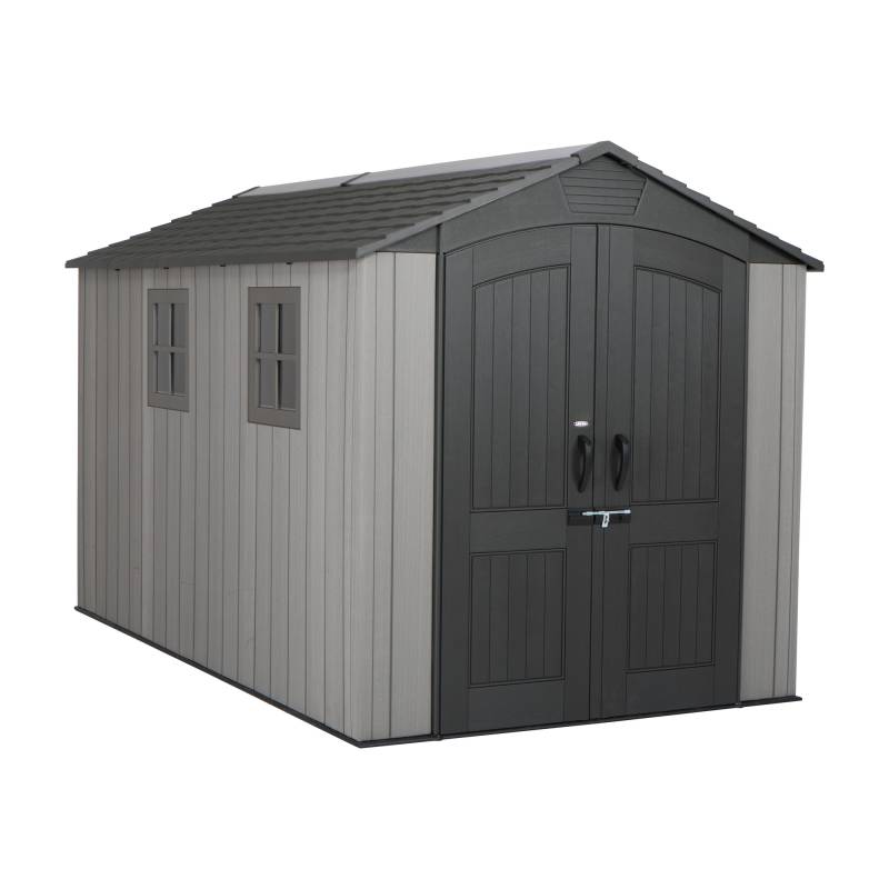 Lifetime Gerätehaus 'Terra' grau Holzoptik Kunststoff 356 x 213 x 228 cm von Lifetime